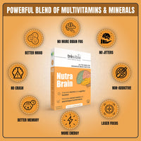 Tresible Trèsible Nutra Brain (Pack of 3) Memory Supplement for Brain Tablets - Mens Multivitamin for all adults Iron, & Iodine for Brain Health, Immune System, & Joint Health, Brain Supplement, 12-Week Supply