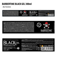 Barbertime UK Barbertime Hair Styling Gel | Temp Black Colouring Gel | Strong Hold Hair Coloring Covering Gel For Grey White Hair 300ml