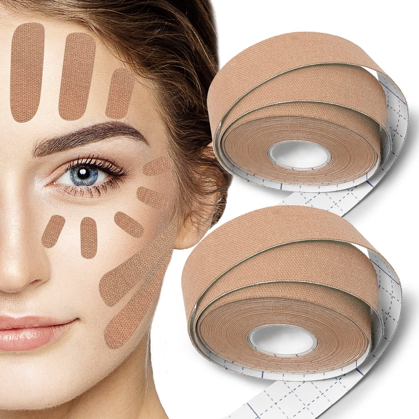 Sfuchin Facial Patches - Wrinkle Patch - Wrinkle Tape - Face Lifting Tape - Non-invasive wrinkle remover - Multifunctional High Elasticity Wrinkle Forehead Eyes Face Neck Lips Wrinkle Treatment - 2.5CM*1000CM