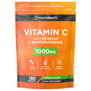Horbäach Vitamin C Tablets 1000mg | 180 Tablets | Complex Supplement with Rosehip and Bioflavonoids | Vegan and Vegetarian Friendly | by Horbaach