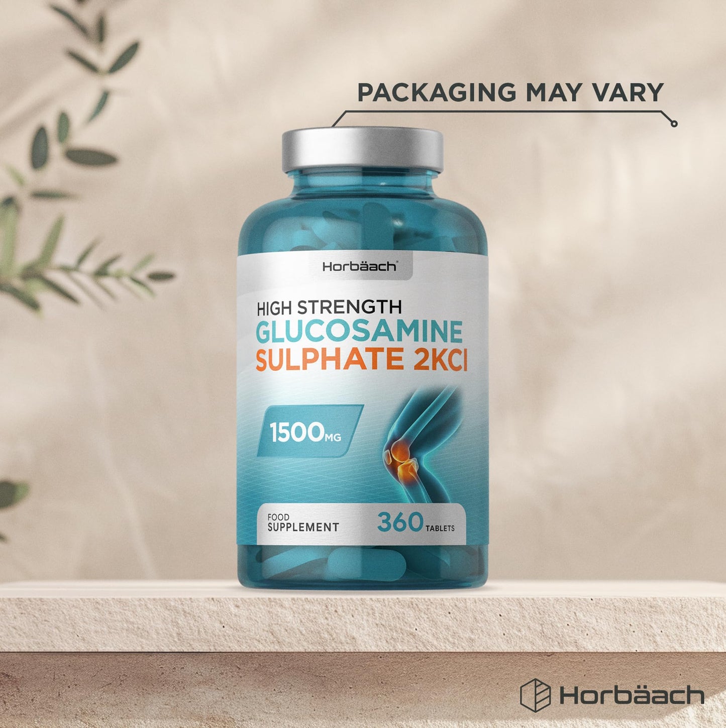 Horbäach Glucosamine Sulphate 1500mg | 360 Tablets | High Strength Glucosamine 2KCl Supplement | by Horbaach