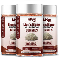 Izkan Mushroom Gummies 1000mg - Lion Mane Mushroom Gummies Supplement Promotes Focus, Memory, and Mood - 60 Count (Mixed Berry Flavor, Halal, Gluten-Free, Vegan) (3)