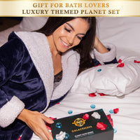 Galacticspa Bath Bombs Rich in Essential Oil and Shea Butter / 8 x 60g Handmade Planet Themed Bubble Bath Fizzer/Luxury Bath Bomb Set/Non-Staining, Vegan, Cruelty-Free/Spa Gift for Men, Women and Kids
