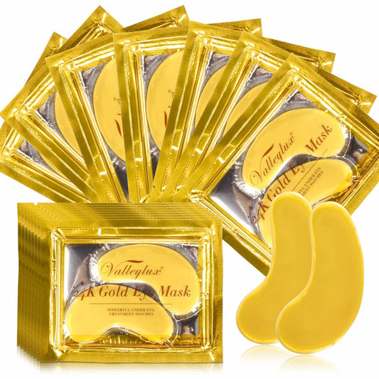 Generic Under Eye Patches,24K Gold Eye Masks, Eye Masks for Anti Wrinkles, Dark Circle Puffiness, Eye Gel Patch Women Men Under Eye Gel Patches (20 Pairs)