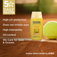 ISDIN Fotoprotector Fusion Water MAGIC by Alcaraz Facial Sunscreen with Ultralight Texture and Watery External Phase with Refreshing Effect, 50 ml