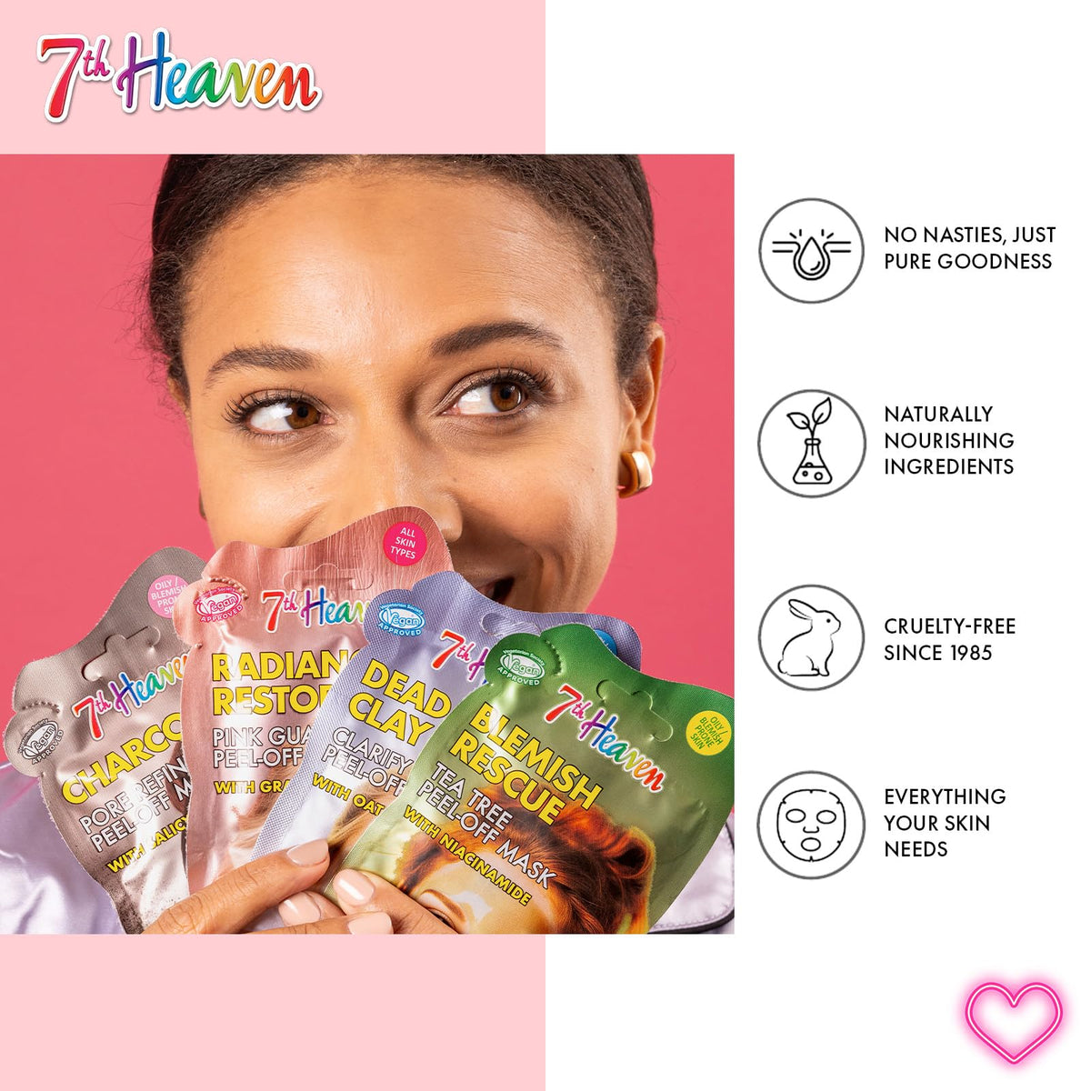 7th Heaven Rescue Hair Mask Mulitpack of 4 - Deep Conditioning Treatment with Argan Oil & Panthenol for Stronger, Shinier, and Healthier Hair