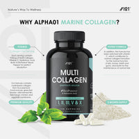 Multi Collagen Capsules - 240 Capsules - Types I, II, III, V & X - Wild Caught Fish, Grass Fed Bovine, Eggshell & Free-Range Chicken, Hyaluronic Acid & Vitamin C (4 Months Supply) by Alpha01