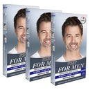 FYNE - Light Brown Permanent Hair Colour | Pack of 3 | Grey Hair Colouring for Men with Comb Applicator Included | Natural-Look Hair Dye | No Mixing Ready to Apply | Ammonia and Cruelty-Free