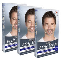 FYNE - Light Brown Permanent Hair Colour | Pack of 3 | Grey Hair Colouring for Men with Comb Applicator Included | Natural-Look Hair Dye | No Mixing Ready to Apply | Ammonia and Cruelty-Free