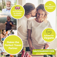 Natures Zest High Strength Saccharomyces Boulardii 20 Billion CFU with Prebiotics 120 Capsules Friendly Bacteria Probiotic Yeast Supplement, Vegan & Gluten Free, up to 4 Month’s Supply