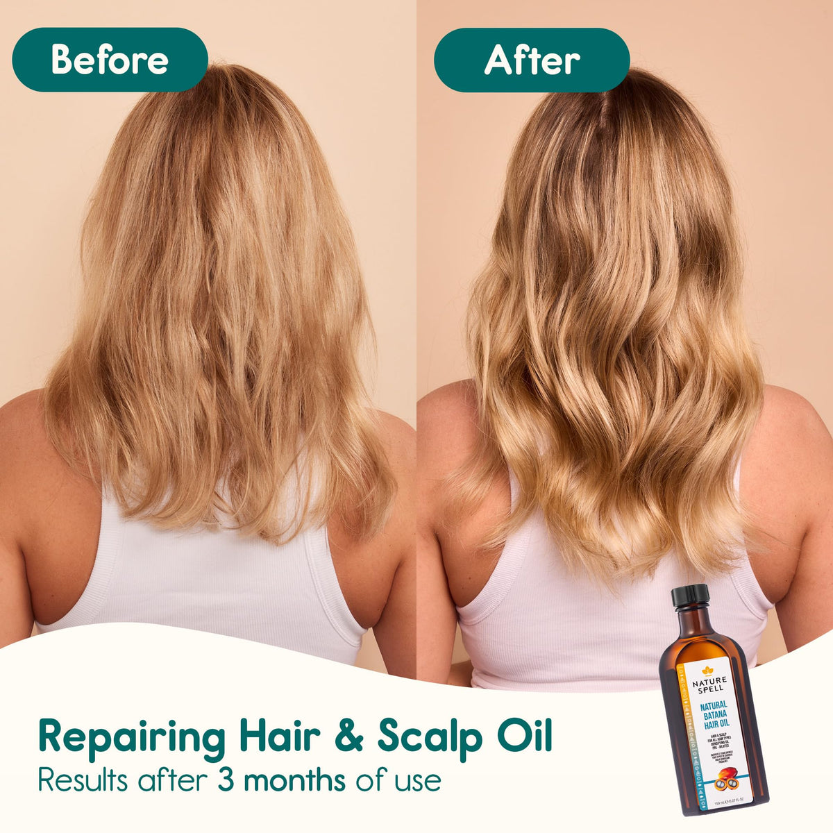 Nature Spell Batana Oil for Hair Growth, Pre-Diluted Scalp Oil, Vegan,150ml