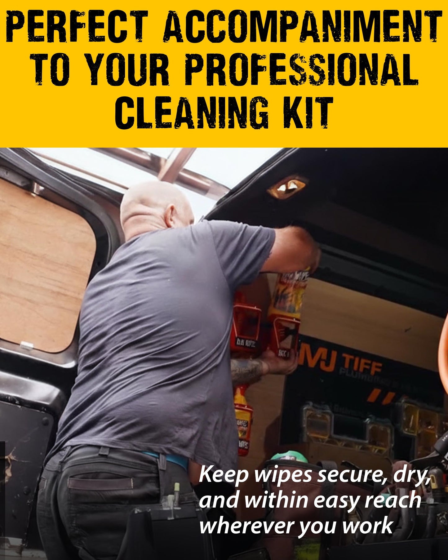 Big Wipes Holder - The Cage Van & Wall Bracket – Mountable & Fully Adjustable Heavy Duty Wipes Dispenser – Durable Polycarbonate Design for Workshop, Garage & Van Accessories