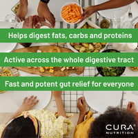 Cura Nutrition CURA NUTRITION CURAZYME Vital (90 Capsules) Digestive Enzymes Supplement for Gut Health Support, Basic Digest Formula for Bloating, Heartburn, Digestion Relief, Ideal for Sensitive Stomachs, Vegan