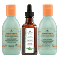 Nature Spell Hair Growth Travel Set, Includes Rosemary Oil, Shampoo & Conditioner, Nourishing & Strengthening, Vegan, Set of 3
