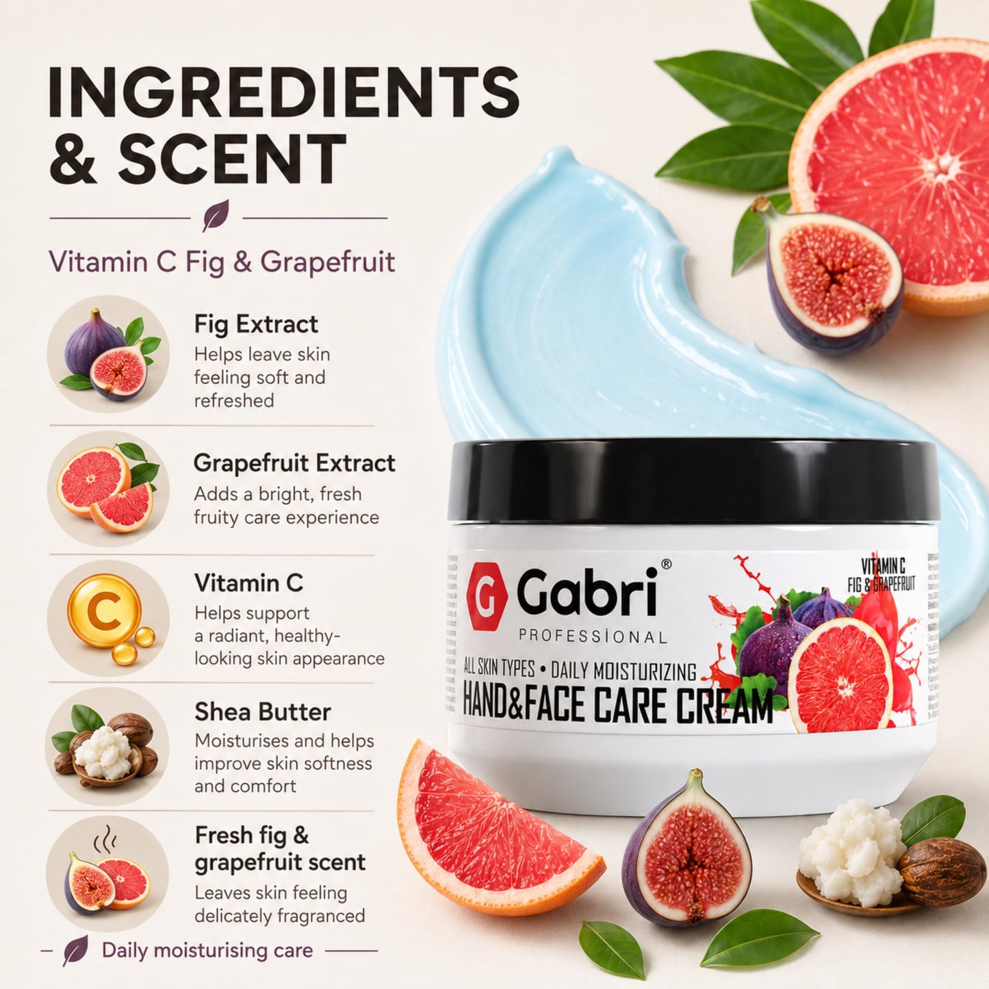 G Gabri Gabri Hand & Face Care Cream 2in1 300ml | Instantly Boosts Moisture Levels, Creates a Protective Layer & Prevents Moisture Loss | Daily Moisturising for All Skin Types