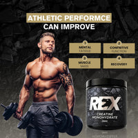 TREX FITNESS Creatine Monohydrate Powder 250G - 100% Clean and Unflavoured Creatine | Micronized Gym Supplements | Pure Vegan Creatine for Men & Women | ISO Certified Performance & Muscle Recovery Supplement
