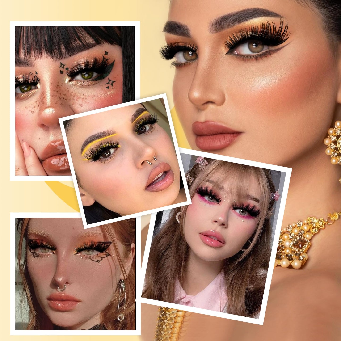 QUEWEL Cluster-Lashes Kit, Individual-Eyelashes Kit 10-16mm Cat Eye Lash Clusters 84Pcs Bond and Seal Lash Kit, DIY Lash Extensions at Home(Kitten Kit)