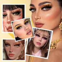 QUEWEL Cluster-Lashes Kit, Individual-Eyelashes Kit 10-16mm Cat Eye Lash Clusters 84Pcs Bond and Seal Lash Kit, DIY Lash Extensions at Home(Kitten Kit)