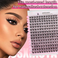 LYMYBETY 168Pcs Individual Eyelashes Kit D Curl 10-18mm Lash Clusters with Lash Bond & Seal & Remover &Tweezers DIY Eyelash Extensions for DIY at Home (T02 KIT, 10-18 mm)