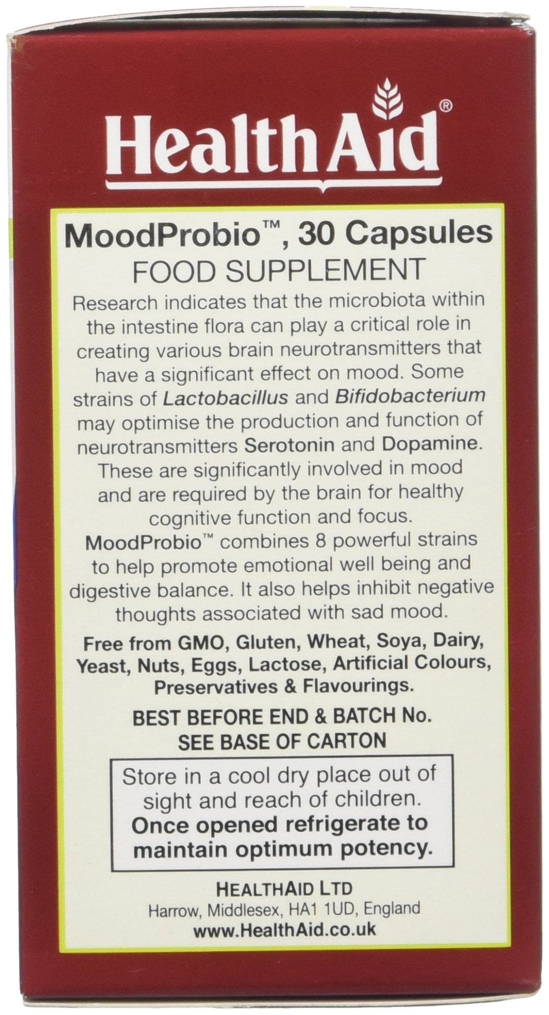 HealthAid MoodProbio Vegan Capsules, Pack of 30 Capsules