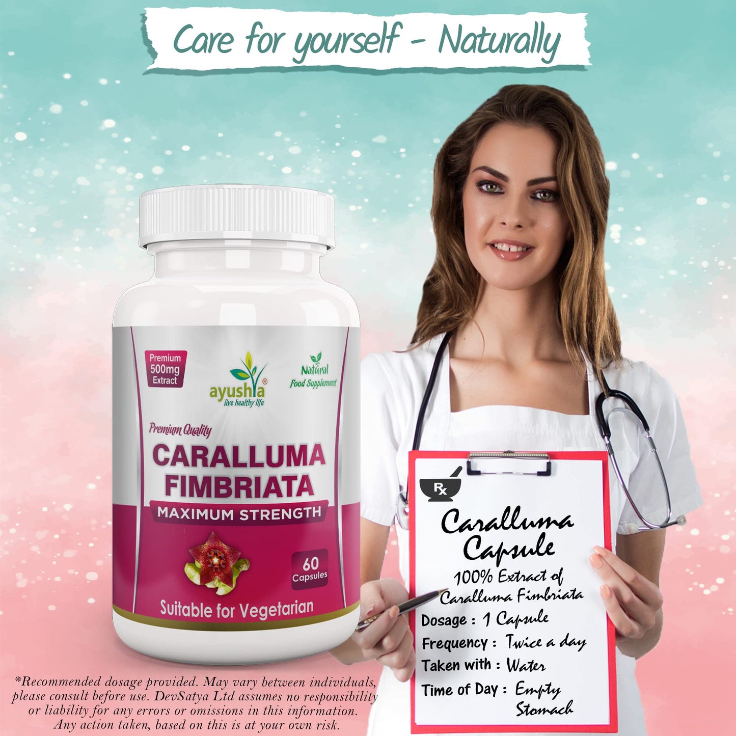 Ayushya Caralluma Fimbriata Capsule, Natural, 60 Count (Pack of 1)