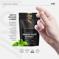 ALPHA01 Organic Ginger Extract 7500mg – Standardised 5% Gingerols (25mg) - 90 Vegan Capsules (3 Months Supply) – Resealable and Recyclable Pouch by Alpha01
