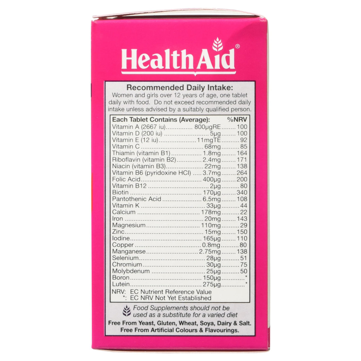 HealthAid Multi Max Vegetarian Tablets for Women - Pack of 60