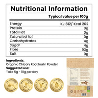 Organic Inulin Powder - 250g Prebiotic Fibre for Gut Health, Natural High Strength Fibre Supplement by Inner Vitality