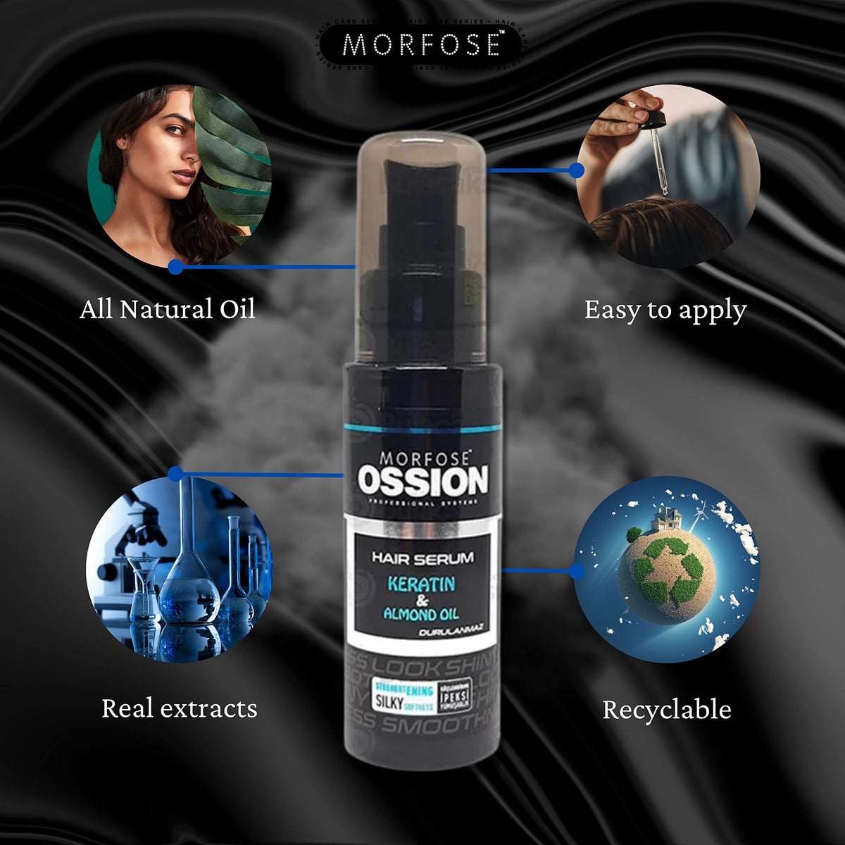 MORFOSE Morfose Ossion Hair Serum with Keratin And Almond Oil 75 ml