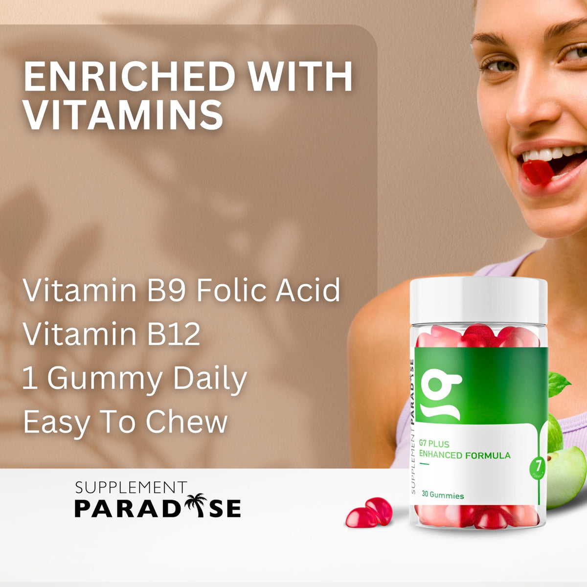 SUPPLEMENT PARADISE G7 Plus Enhanced Formula Gummies - 1 Month Supply