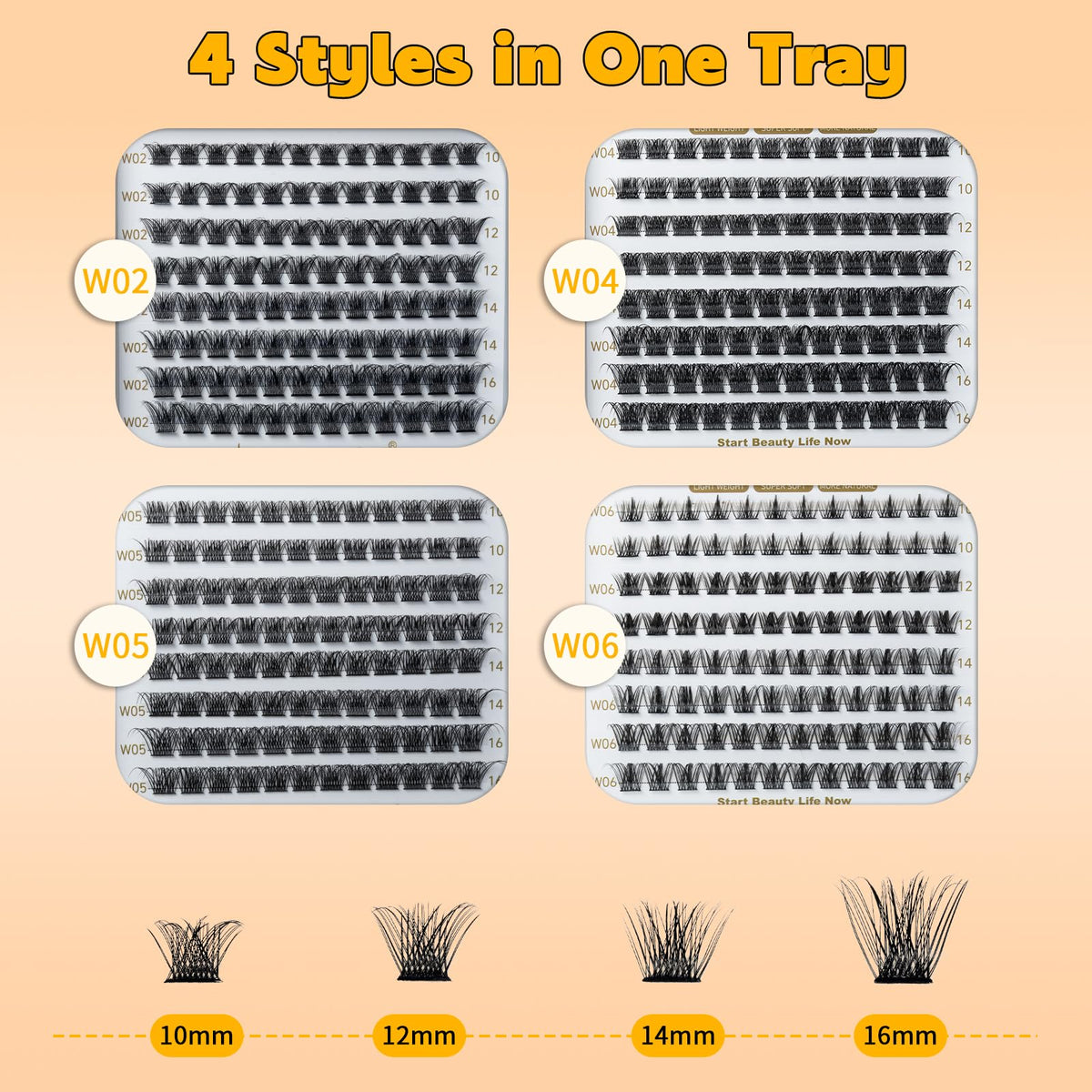 RITALASH Cluster Lashes DIY Lash Clusters Eyelash Extensions 384PCS 4 Style Eyelash Clusters False Eyelashes Wispy Fluffy Lash Extension Kit Natural Look(384pcs cluster lash only)
