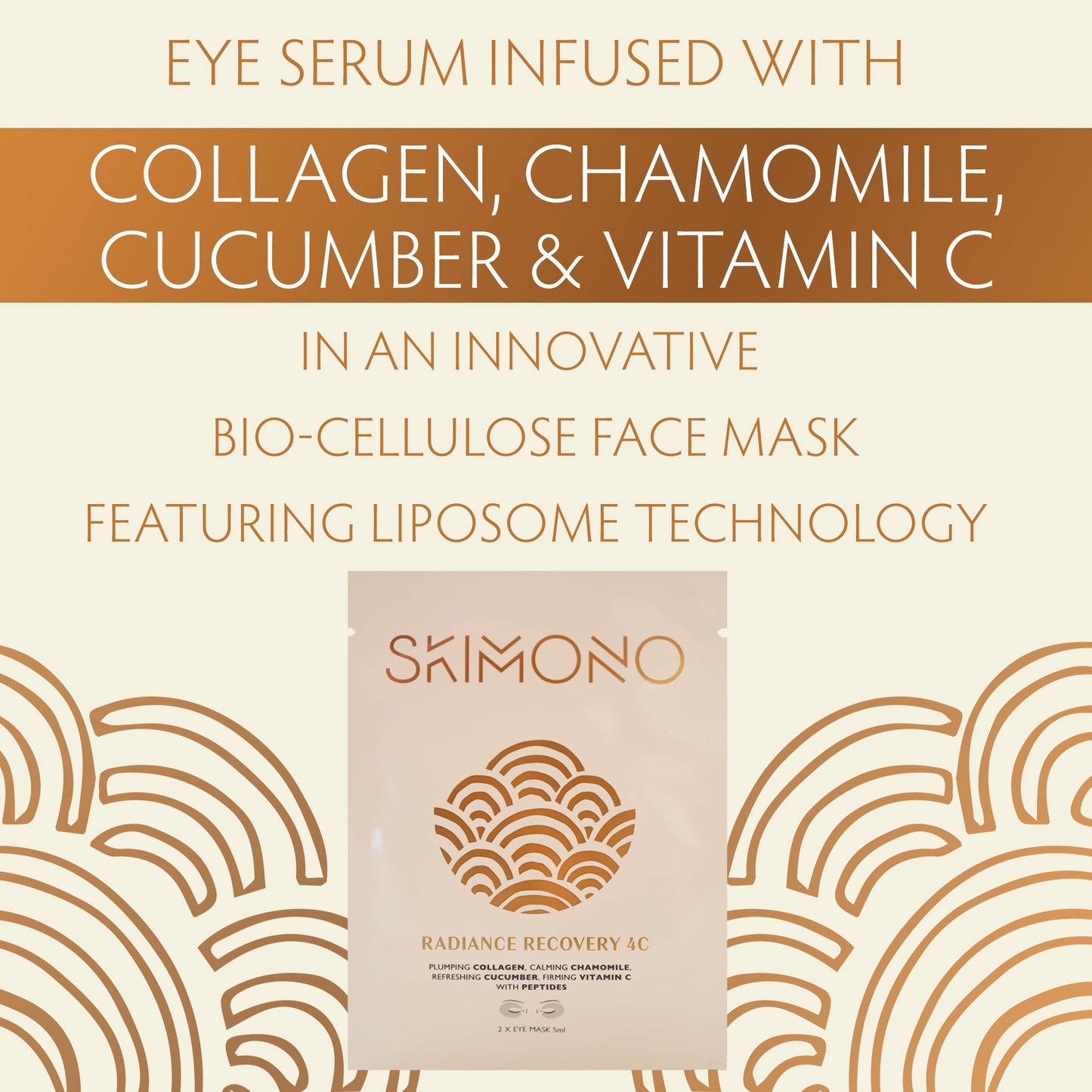 SKIMONO Radiance Recovery Eye Mask 1x5ml - Single Eyemask Eye Patch for Face Care, Brightens, Moisturises, and Softens Fine Lines