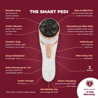 Own Harmony Electric Hard Skin Remover with Vacuum Absorption- Professional Pedicure Tools for Pedi Callus Foot Care - 3 Rollers Electronic Feet File CR2100 - Best for Dry, Cracked Heels (USB Cord)