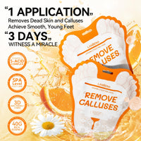 LANBENA Vitamin C Foot Peeling Mask, Foot Mask for Dry Cracked Feet, Exfoliator Peel Off Calluses Dead Skin Callus Remover, Repair Rough Heels & Get a Baby Soft Feet for Men and Women(2 Pairs)