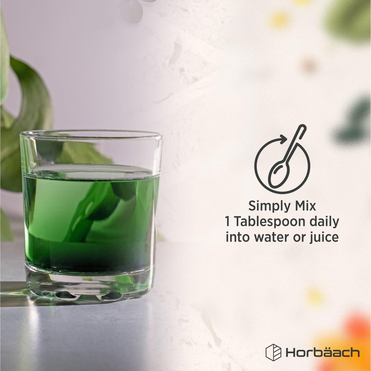 Horbäach Liquid Chlorophyll Drops for Water | 3100mg Per Bottle | 473ml | Vegan Supplement | Mint Flavour | by Horbaach
