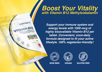 PuroSure Purosure Vitamin B12 1000µg | 365 High Strength Easy to Swallow Tablets | Methylcobalamin Vegetarian and Vegan Tablets | Tiredness and Fatigue Tablets | | Manufactured in The UK | (365 Tablets)