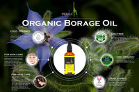 Feelia - Organic Borage Oil - Cold Pressed, Rich in Omega 6, Great for Inflammations, 100% Pure & Organic - 100ml