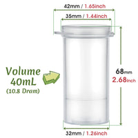 Maymom Water Tight Sample Vials, Bottle, Cup, for Small Parts, Beads; Air Tight; Prescription Bottle, Rx Vial (40mL)