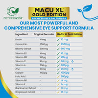 Natures Zest Macu XL Gold Edition - Eye Health Supplement with Lutein, Zeaxanthin and Meso-zeaxanthin, and Essential Vitamins & Minerals, 120 Capsules, 4 Month Supply - Supplement for Vision Health
