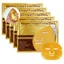 HOKIAMCN 5x New Crystal 24K Gold Powder Gel Collagen Face Mask Masks Sheet Patch,Anti Ageing Aging,Skincare,Anti Wrinkle,Moisturising,Moisture,Hydrating,Uplifting,Whitening,Remove Blemishes & Blackheads