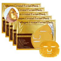 HOKIAMCN 5x New Crystal 24K Gold Powder Gel Collagen Face Mask Masks Sheet Patch,Anti Ageing Aging,Skincare,Anti Wrinkle,Moisturising,Moisture,Hydrating,Uplifting,Whitening,Remove Blemishes & Blackheads
