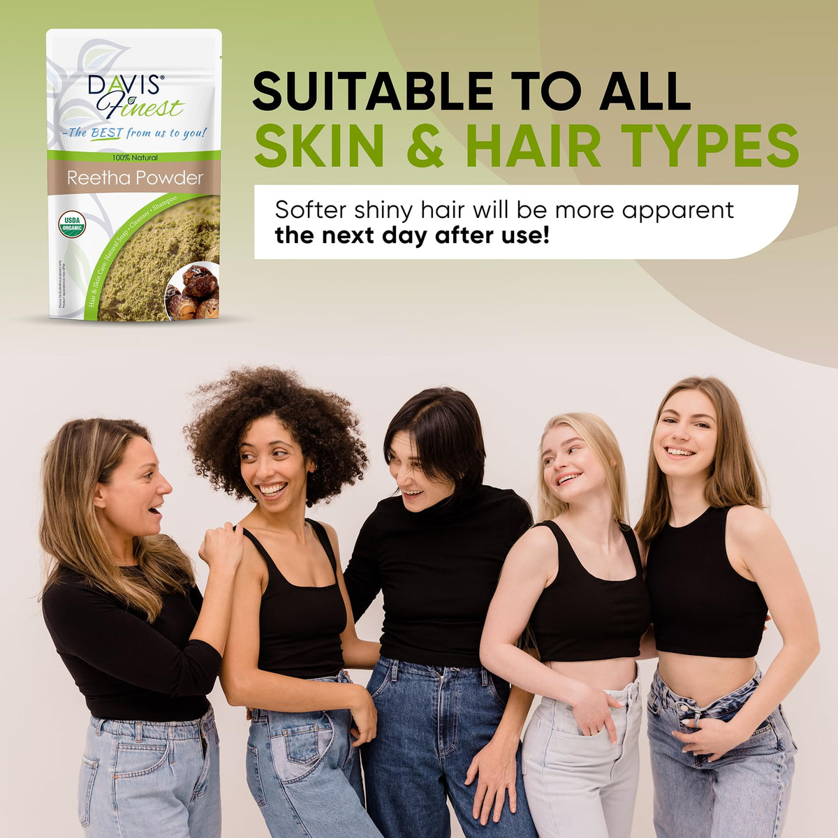 Davis Finest - Reetha Aritha Soap Nuts Powder 100g, SLS-Free Soap, Clarifying Shampoo for Stronger Hair, Loss of Hair & Dandruff, Natural Skin Care, Face Mask, Chemical Free, Vegan, Organic