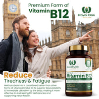 Vitamin B12 Tablets High Strength 1000mcg Sublingual Methylcobalamin, x120 Tablets (Tropical Berry Flavour) Active fast dissolving Vit B12 (4 Month Supply) Vegan Friendly Supplement - Royal Oak Health