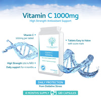swiss bioenergetics Vitamin C 1000mg 120 Tablets – High Strength Immune Support contributes to The Reduction of Tiredness and Fatigue and to Normal Energy yielding Metabolism. – Exclusively Manufactured in The UK
