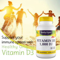 Healthy Origins, Vitamin D3, 1,000 IU, 360 Softgels, Gluten Free, Soy Free, Non-GMO