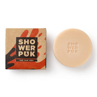 Shower PUK - Argan Oil and Orange, 3 in 1 Shower Soap Bar for Body, Face and Hair with Shea Butter. Eco Friendly Vegan, Plastic-free Moisturising Shower Gel Bar (1x PUK)