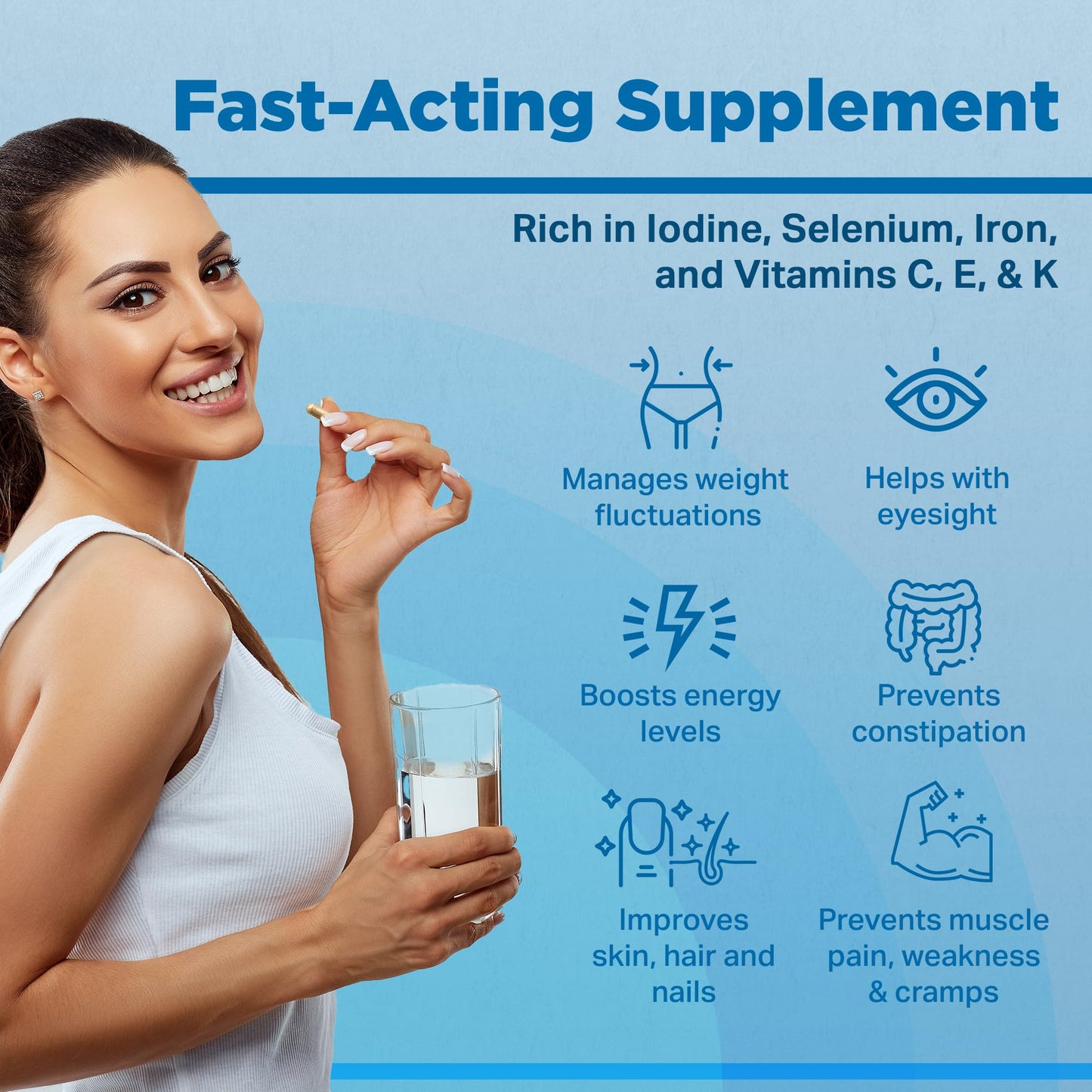 STRENGTH & SPICES100% Natural Vegan Food Supplements Strength & Spices Natural Thyroxine, Thyroid Supplement for Better Mood and Energy, Hormone Balance for Women and Men, Rich in Maca Root, Kelp, Ashwagandha and Brazil Nuts, 1000mg, 60 Capsules, Refill