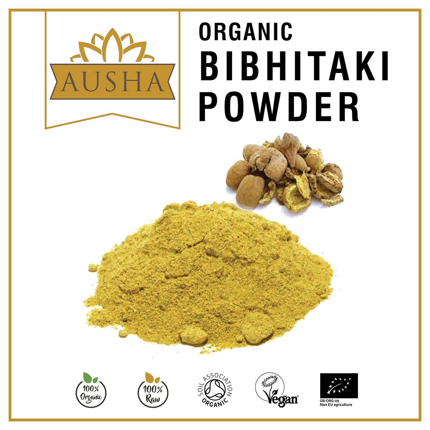 Ausha Organic Haritaki Powder 200g | Terminalia Chebula l Constipation Relief,Detox| Certified Organic…