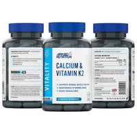 Applied Nutrition – Calcium & Vitamin K2 – Dual Action Formula – Best Bone Support – Best Muscle Function – High Absorption & Bioavailability – (60 Capsules – 30 Servings)