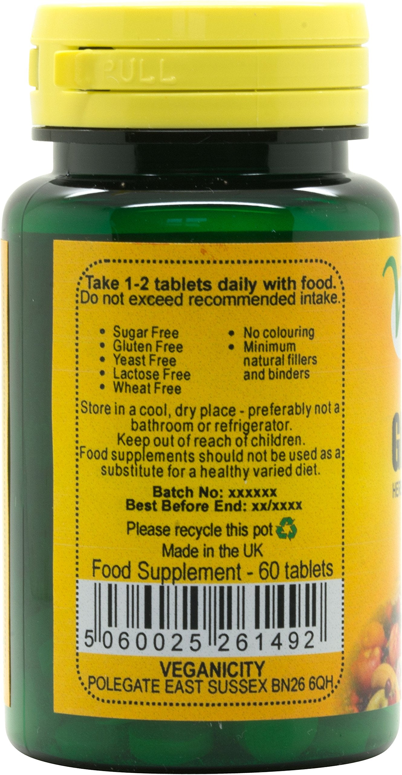 Veganicity Ginger Root 550mg : Digestive and Joint Health Supplement : 60 Tablets